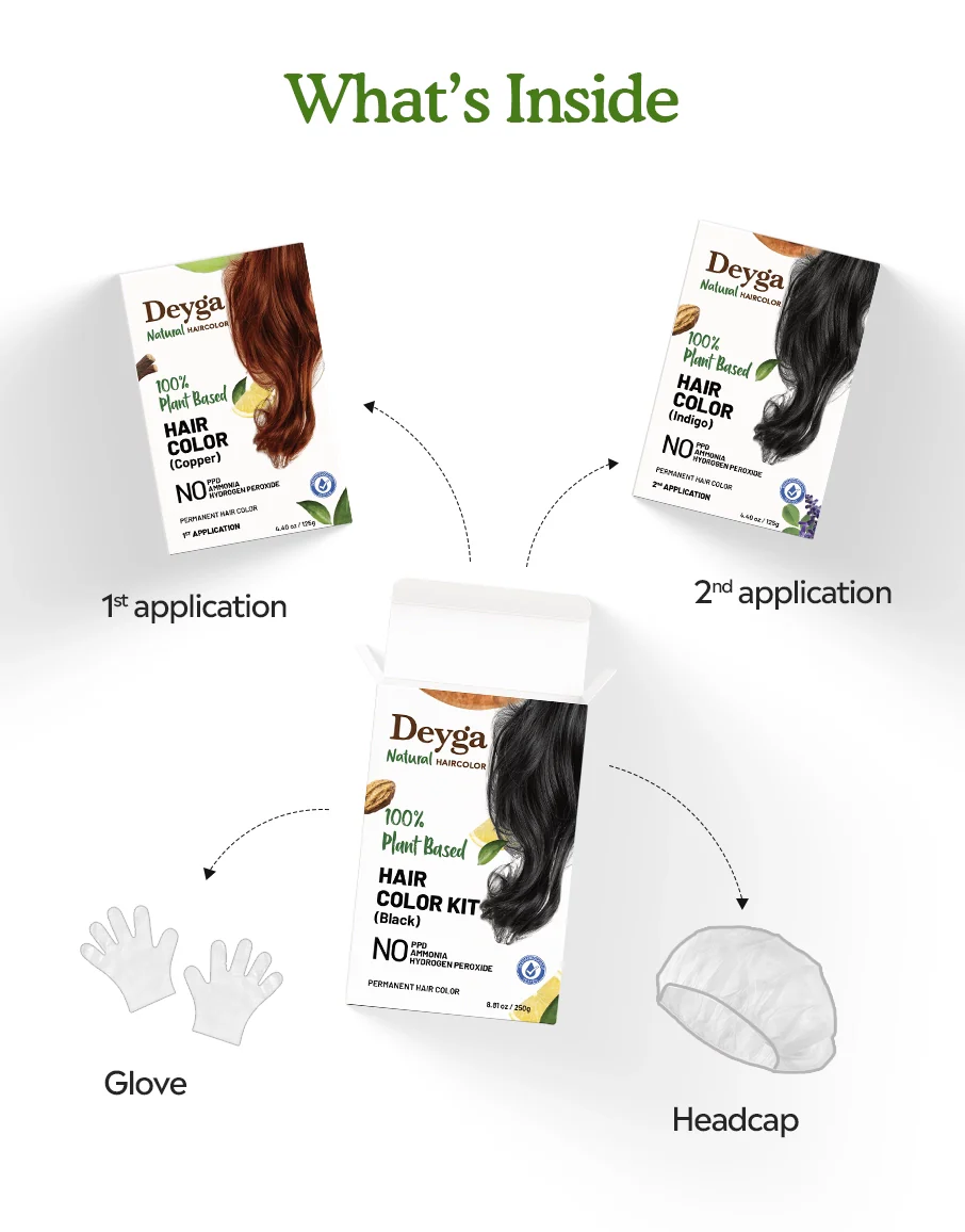 Deyga 100% Plant Based Hair Color - Black - Image 7